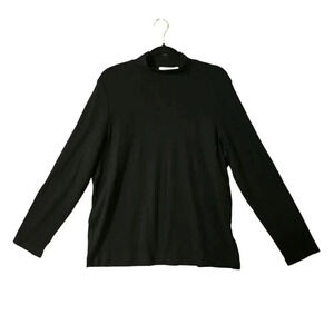 Nordstrom Women's Black Mock Neck Long Sleeve Stretchy Sweater Top Size 1X